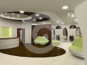 Outlook of luxury beauty salon interior space