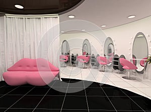 Outlook of stylish beauty salon