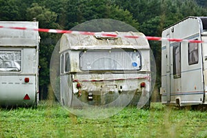 Outmoded camper trailers photo