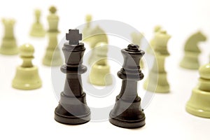 Outnumbered chess pieces