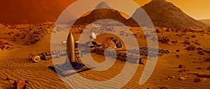 An outpost on the red planet mars
