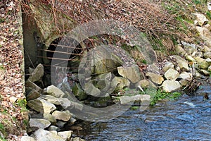 Output of sewage collector into a river