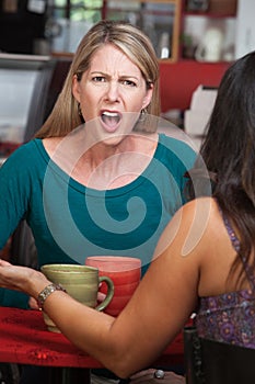 Outraged Lady in Cafe