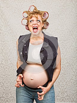 Outraged Pregnant Woman