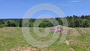 Outside backside view of Fort Vaux in Vaux-devant-Damloup near Verdun and the Maas river in France