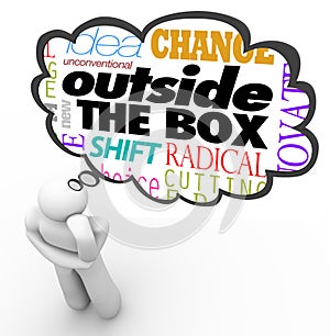 Outside the Box Thinking Person Creativity Innovation