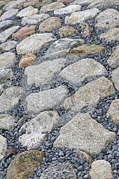 Outside Embankment lining of bricks in a sea wall