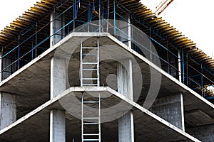 Building framework on a construction site