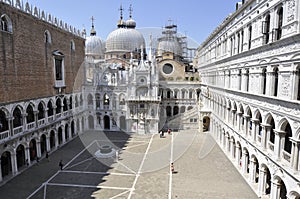 Outside looking of Doges palace in Venice Italy