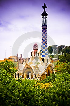 Outside of the Park Guell in barcelona photo