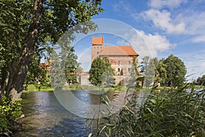 Outside part of Trakai Castle at the day time near Vilnius