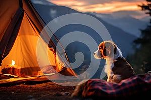 Outside pet travel tent summer nature adventure dogs animals outdoors