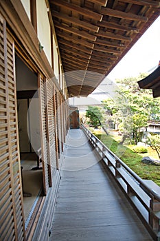 The outside porch of Daikaku-Ji temple. Kyoto Japan