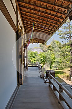 The outside porch of Daikaku-Ji temple. Kyoto Japan