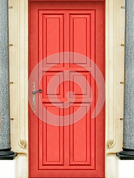 Outside red door