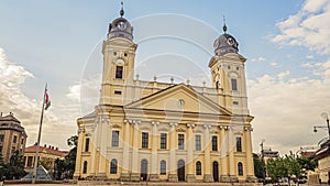 Outside the Reformed Great Church of Debrecen