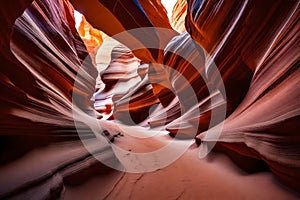 an outside slot canyon. Aeons of wind and water have produced stunning colors and stones. photo