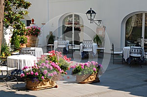 Outside terrace of restaurant