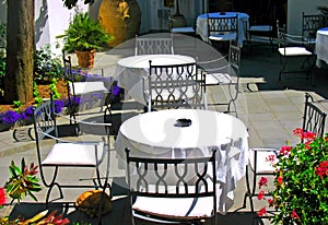 Outside terrace of restaurant