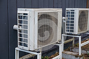 Outside unit of air conditioner. Air Conditioning and Refrigeration