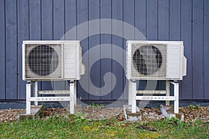 Outside unit of air conditioner. Air Conditioning and Refrigeration