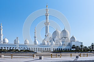 Outside view of Sheikh Zayed Grand Mosque in Abu Dhabi, UAE