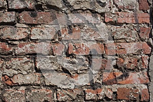 Outside wall, old plaster and bricks