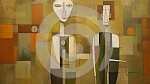 Outsider Art 2012 Acrylic Painting In Cubist Style