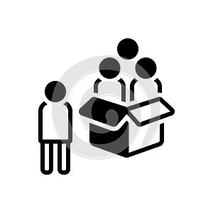 Black solid icon for Outsider, stranger and unknown