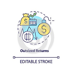 Outsized returns concept icon