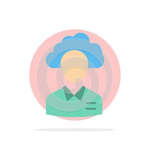 Outsource, Cloud, Human, Management, Manager, People, Resource Abstract Circle Background Flat color Icon photo