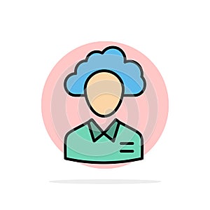 Outsource, Cloud, Human, Management, Manager, People, Resource Abstract Circle Background Flat color Icon photo