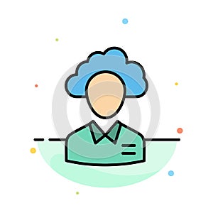 Outsource, Cloud, Human, Management, Manager, People, Resource Abstract Flat Color Icon Template photo