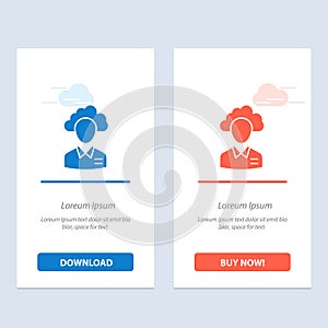 Outsource, Cloud, Human, Management, Manager, People, Resource  Blue and Red Download and Buy Now web Widget Card Template photo