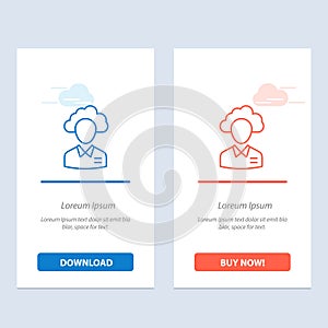 Outsource, Cloud, Human, Management, Manager, People, Resource  Blue and Red Download and Buy Now web Widget Card Template photo
