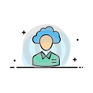 Outsource, Cloud, Human, Management, Manager, People, Resource  Business Flat Line Filled Icon Vector Banner Template photo