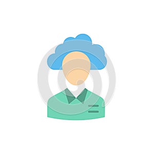 Outsource, Cloud, Human, Management, Manager, People, Resource  Flat Color Icon. Vector icon banner Template photo