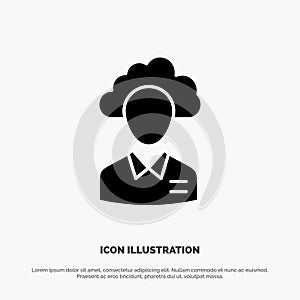 Outsource, Cloud, Human, Management, Manager, People, Resource solid Glyph Icon vector photo