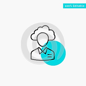Outsource, Cloud, Human, Management, Manager, People, Resource turquoise highlight circle point Vector icon photo