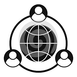 Outsource global way icon, simple style