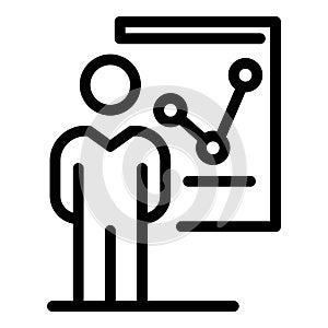 Outsource graph chart icon, outline style