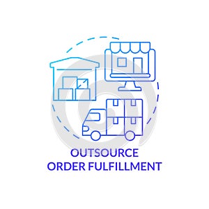 Outsource order fulfillment blue gradient concept icon