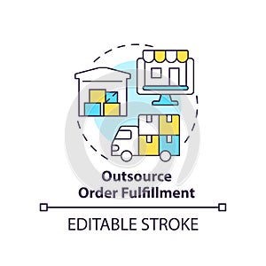 Outsource order fulfillment concept icon