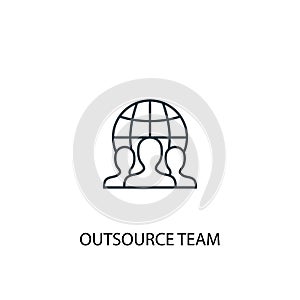 Outsource team concept line icon. Simple