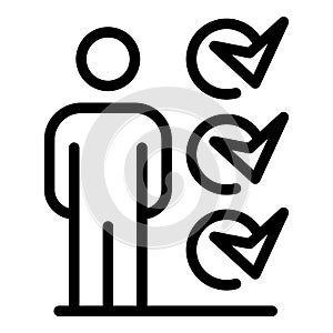 Outsource to do list person icon, outline style