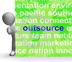 Outsource Word Cloud Sign Shows Subcontract And Freelance