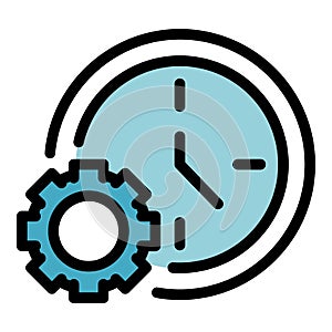 Outsource work time icon color outline vector