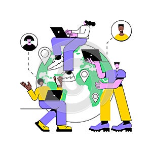 Outsourcing abstract concept vector illustration.