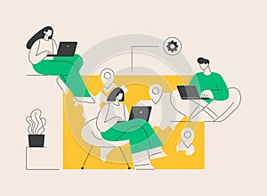 Outsourcing abstract concept vector illustration.