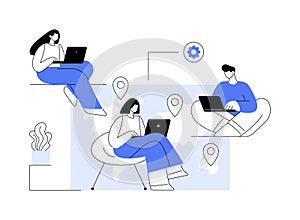 Outsourcing abstract concept vector illustration.